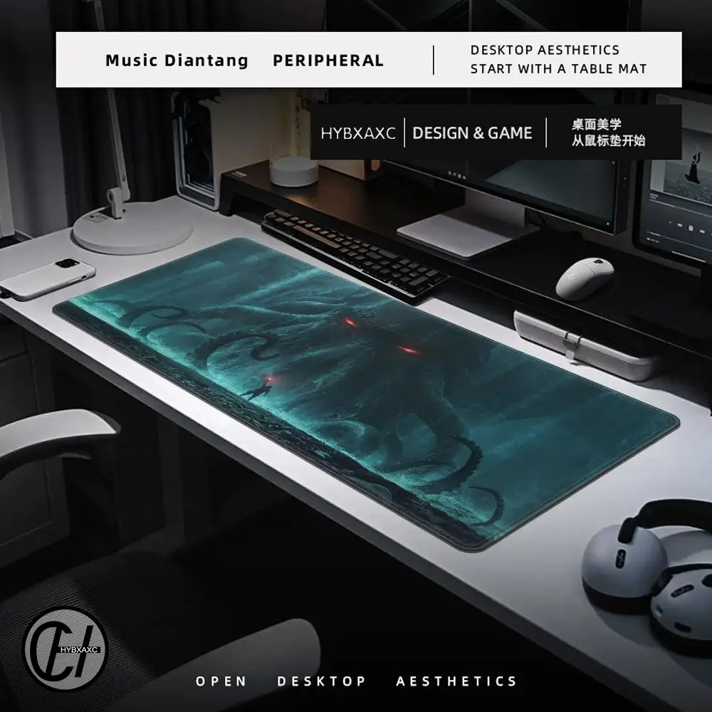 Xxl Mouse Pad Cthulhu horror tentacle Computer Gaming Mouse Pad Desk Pad Large Gaming Mat Bottom Non-Slip Rubber Stitched Edges