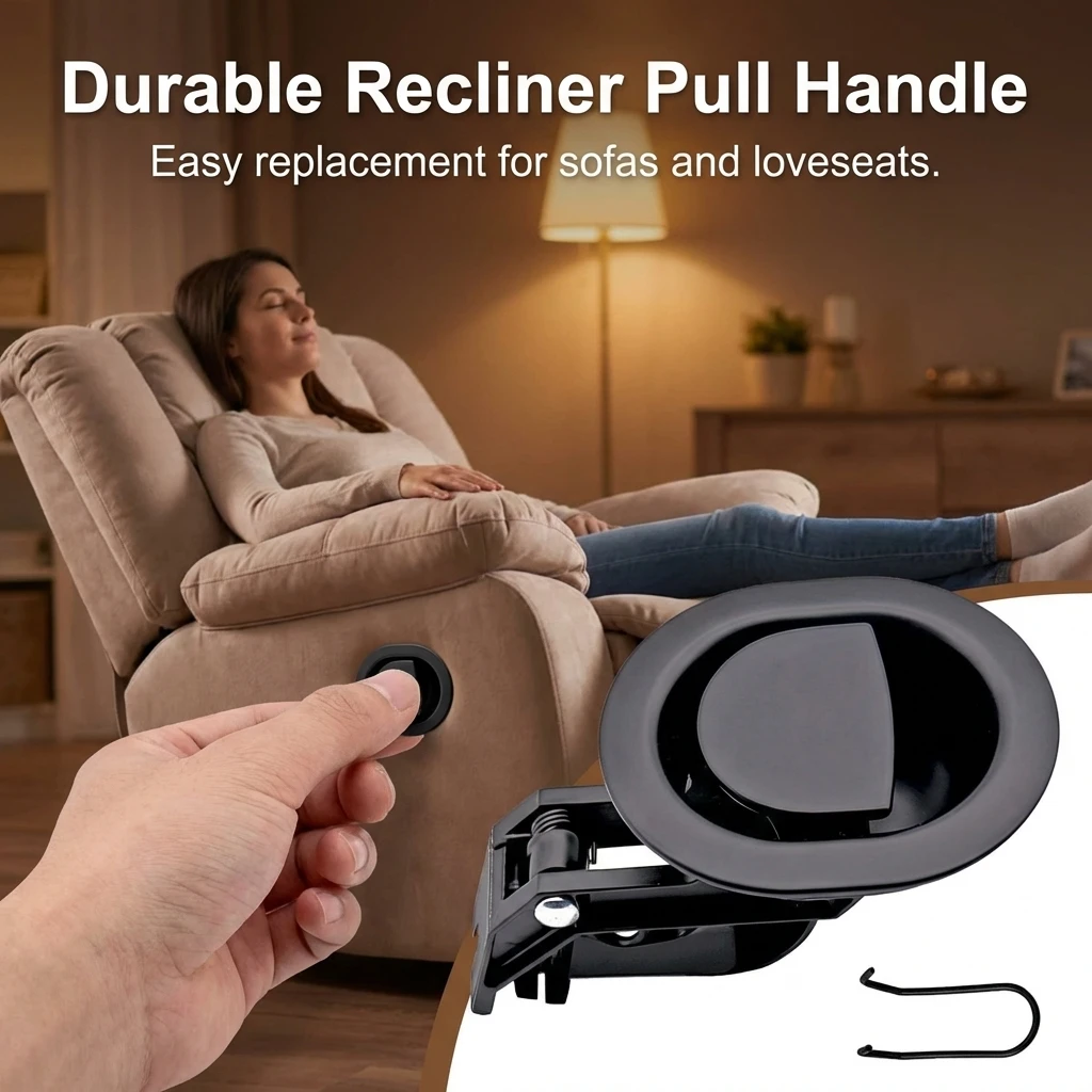 Black Sofa Pull Handle First Class Function Switch Hardware Accessories Durable Rust-Proof Ergonomic Design