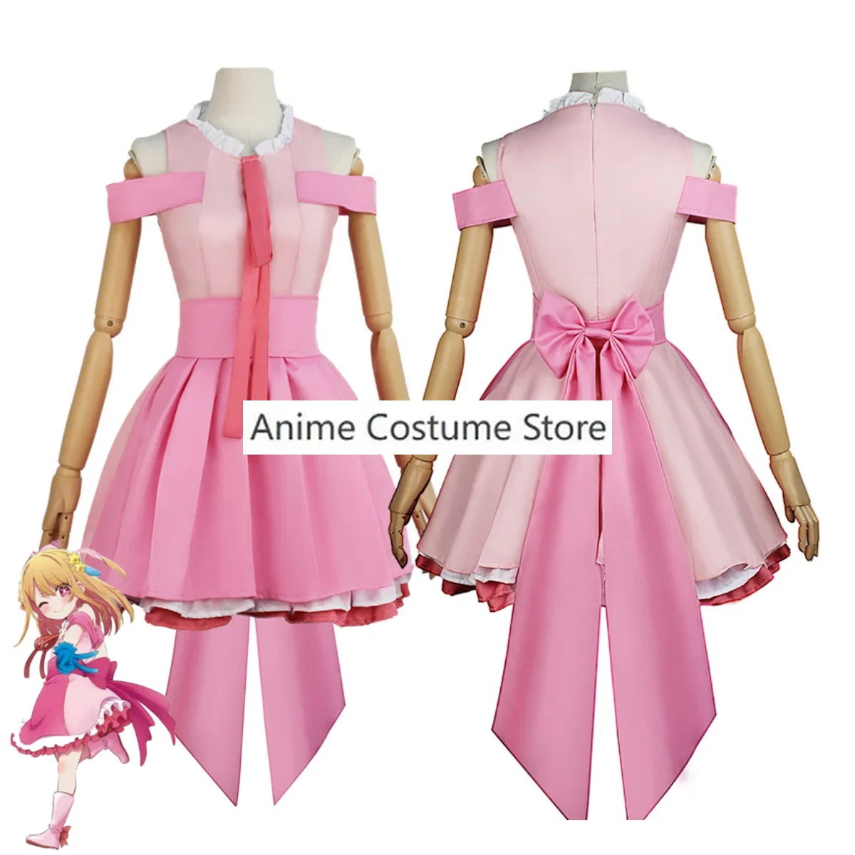 Anime Hoshino Rubii Cosplay para Crianças, Saia Rosa Princesa, Vestido Lolita, Peruca, Terno de Carnaval Kawaii para Meninas, OSHI NO KO, Rosa