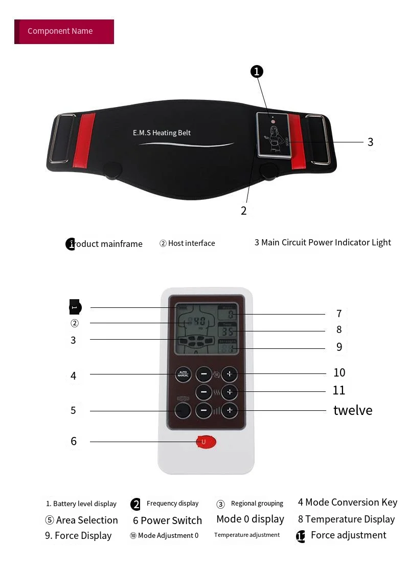 قابلة للشحن المحمولة الكهربائية الأنسجة العميقة اللفافة مدلك اللفافة للعضلات العلاج الطبيعي Ems حزام تدليك لاسترخاء العضلات #6