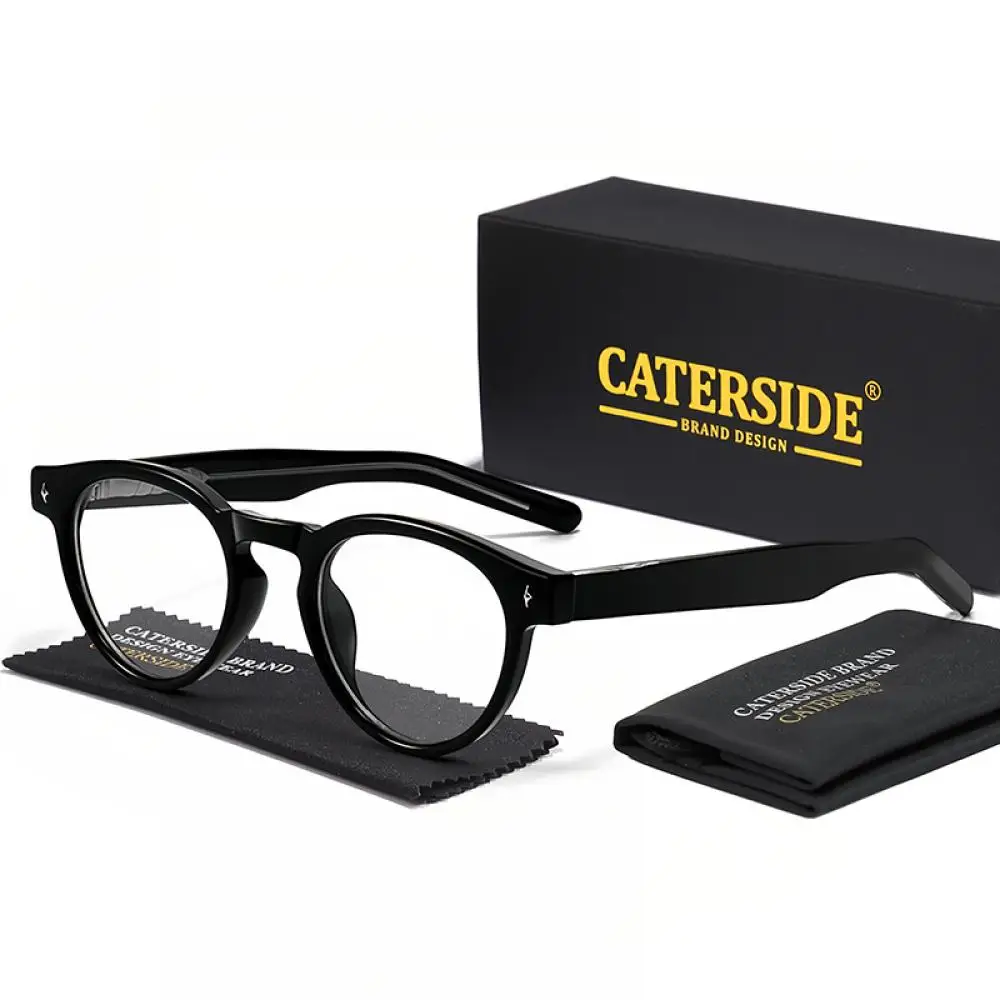 CATERSIDE Modische Damen-Rundbrille mit Blaulichtfilter, Premium Tr-90-Rahmen, Herren-Outdoor-Business- und Büro-Schutzbrille – Detail 11