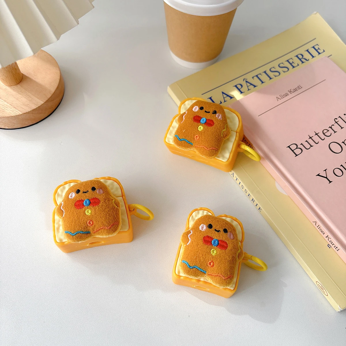 Anti-fall Gingerbread man toast Earphone Case for Airpods 4 3 2 1  Funda Soft Silicone Shockproof Soft  Headphones Back Cover