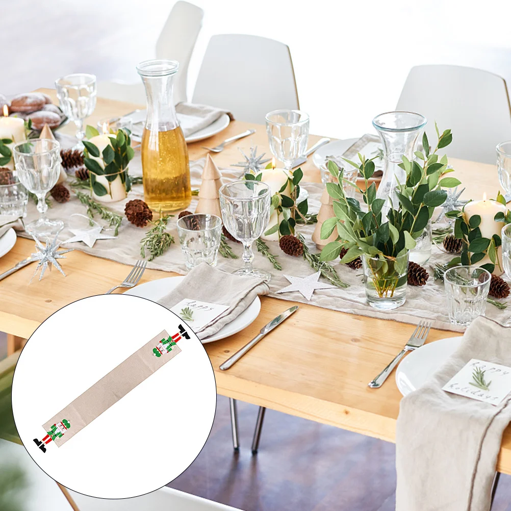 

1pc Walnut Soldier Table Flag Jointed Tablecloth Christmas Print Fashion Home Decor Table Mat Elegant Dining Protection Party