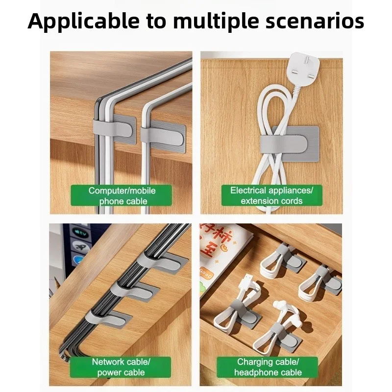 منظم كابلات سطح المكتب - مشابك ذاتية اللصق وربطات فيلكرو، مدير الأسلاك لكابلات البيانات وأسلاك الكمبيوتر