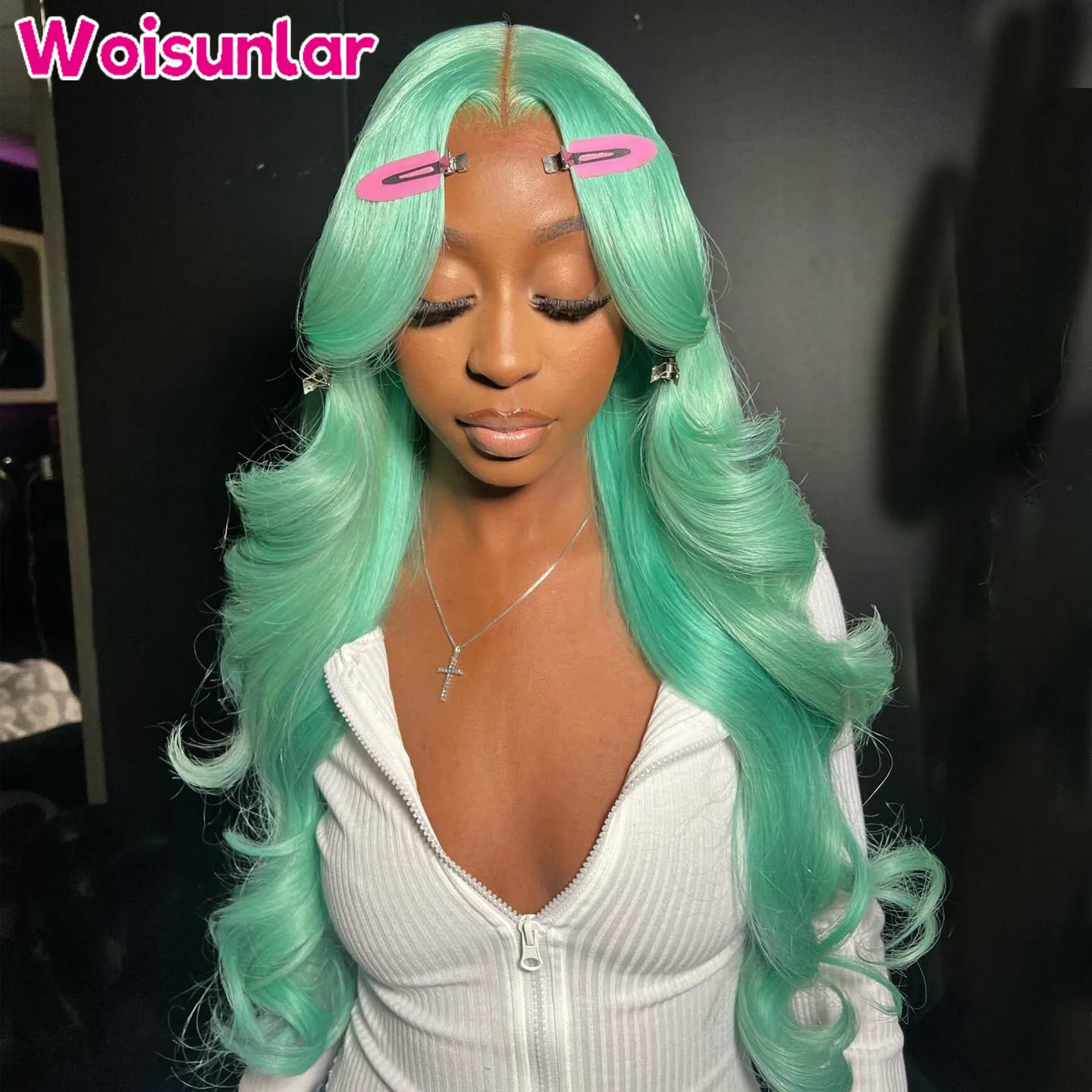 Light Green 13X6 Body Wave Lace Front Wigs human Hair 13x4 Lace Front Wigs Hair PrePlucke Transparent Lace Human Hair Wigs 100%