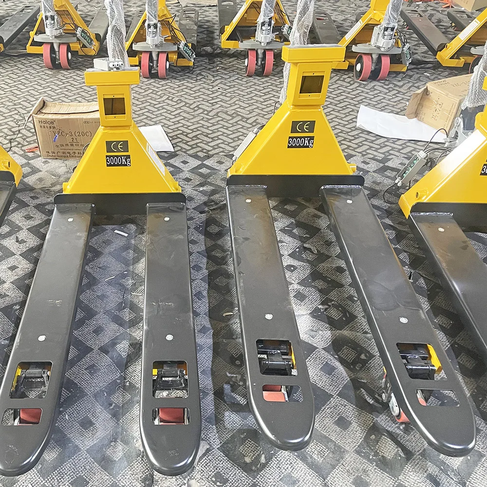 Hener 3000kg Digital Forklift Weighing Scale Pallet Jack Scale Hand Pallet Truck with Weigh Scale