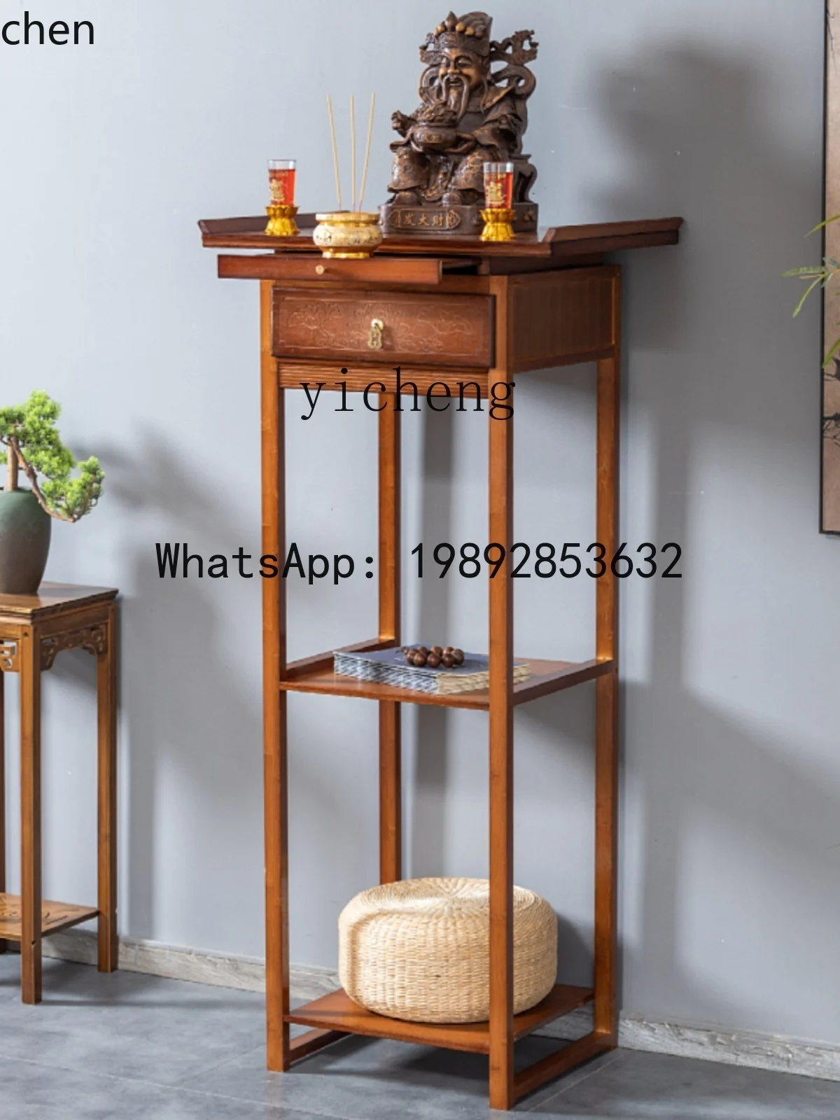 YFY Altar Incense Case Home Buddha Offering Table Standing Cabinet Buddha Altar Cabinet Worship Altar