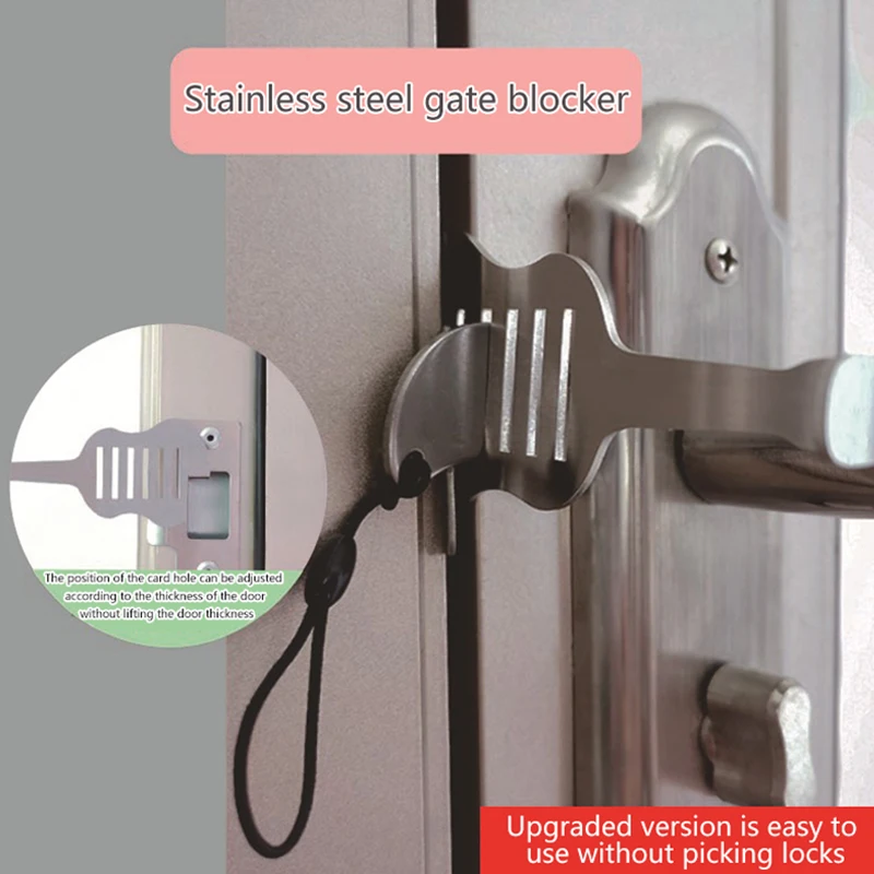 Safety Anti-theft Door Blocker Portable 11cm Stainless Steel Safe Security Tool For Home Privacy Hotel Travel Door Lock Stopper