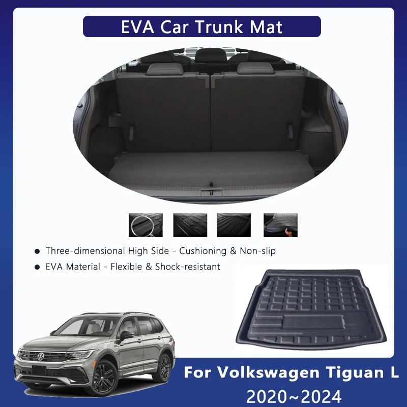 

Car EVA Rear Trunk Mat For Volkswagen VW Tiguan L MK2 2020~2024 Waterproof Trunk Storage Pad Cargo Carpets Rugs Auto Accessories