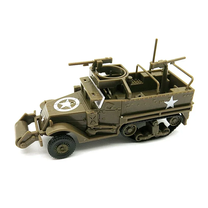 4D M3A1 Semi-tracked Armoured Personnel Carrier 1/72 World War II American Rubber-free Assembly Model Military Chariot Toys