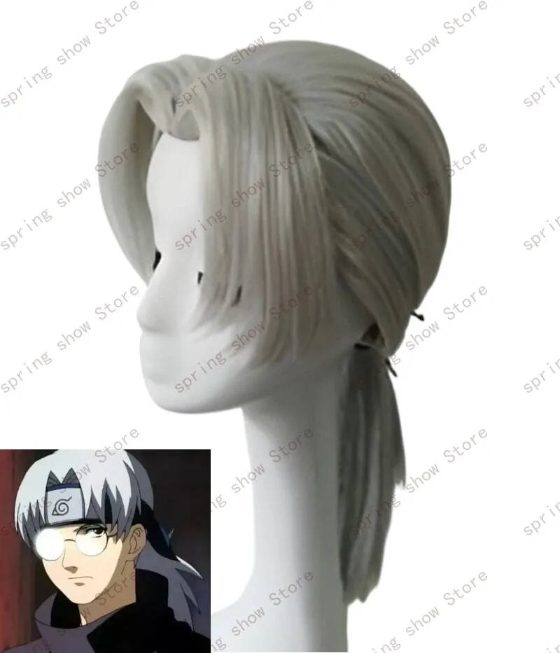 JP Anime Yakushi Kabuto Cosplay Costume Hair Headwear Gray Wig