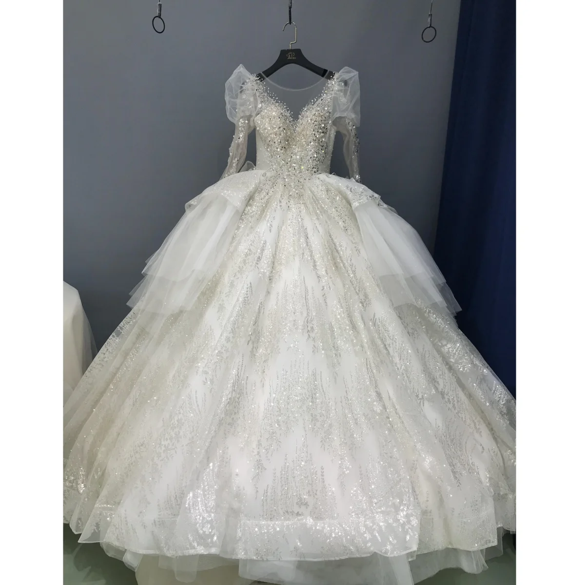 Kisswhite Xlove Collection Princess long sleeves glitters ball gown bridal dresses chose dress available video call