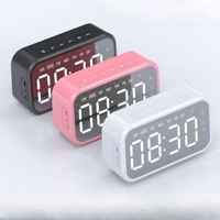 Rechargeable digital alarm clock TEMP Week 3 alarm clock FM radio LED table clock Stereo TF card playback wireless speaker