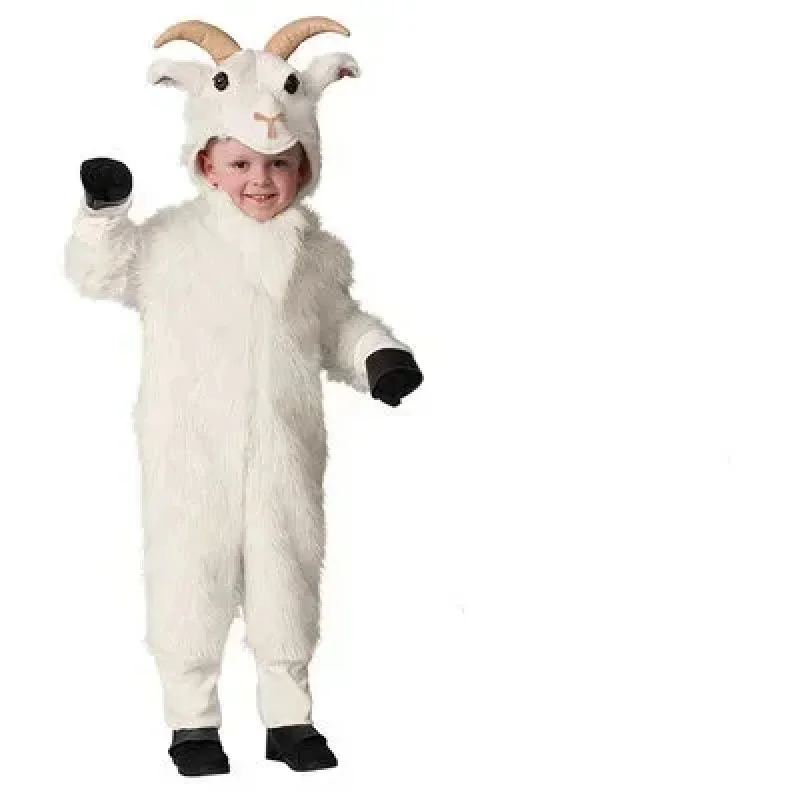 

A/6;m'8'p.2026Animal kids Halloween cosplay romper white lamb sheep goat adult men costume for Purim carnivalb;6'j,k.9;a