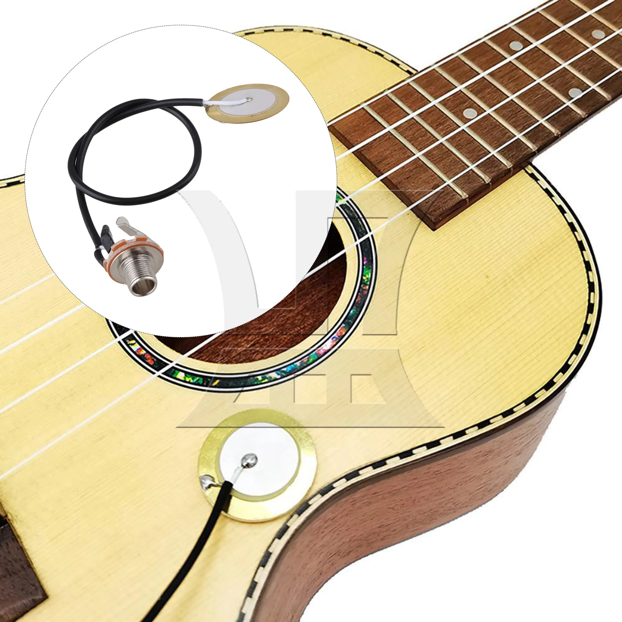 Yibuy Guitar Transducer Pre-Wired Amplifier Piezo 1/4