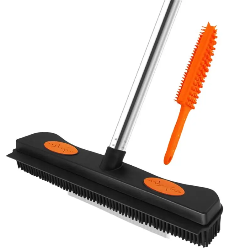 

AS60-Miotła для удаления волос с 60-дюймовой резиновой щеткой, грабли для ковров, силиконовый ракель, инструмент для удаления меха