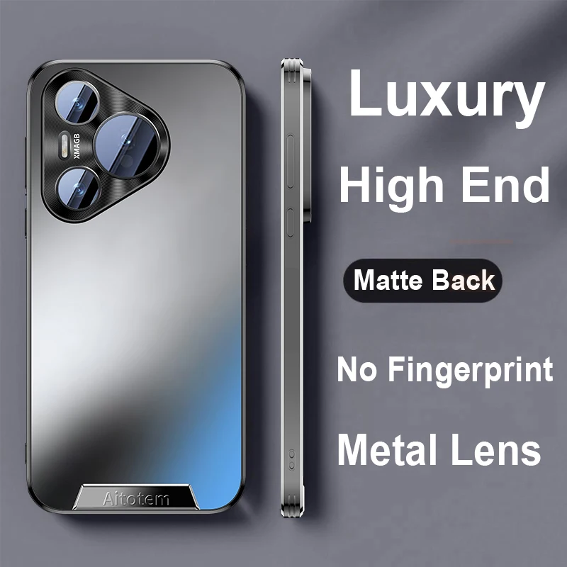 

Matte Back Cover Cases for Huawei Pura 70 Ultra 70 Pro Shockproof Metal Lens Protective Anti-scratch Anti-slip Bumper Phone Case
