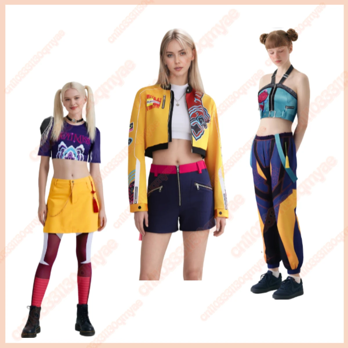 

2025 KPop Demon Hunters Anime Rumi Zoey Mira Cosplay Costume Jacket Shorts Skirt Pants Convention Halloween Christmas