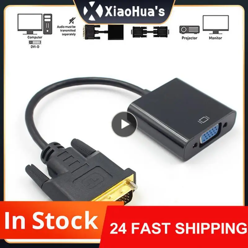 Full 1080P DVI-D DVI To VGA Adapter Video Cable Converter 24+1 25Pin to 15Pin Cable Converter for PC Computer Monitor