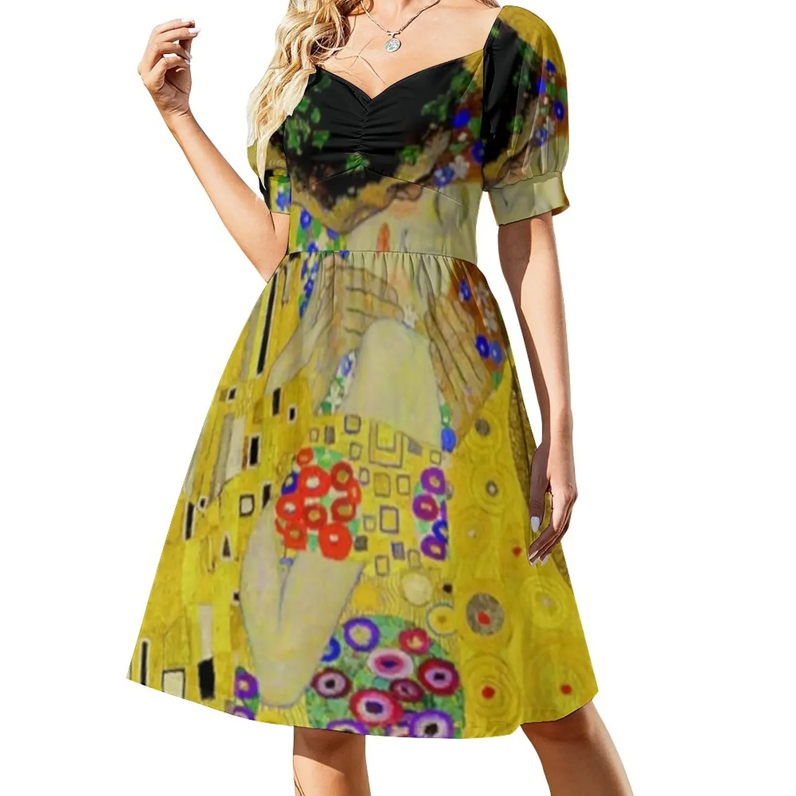 

The Kiss by Gustav Klimt Liebespaar - The Lovers Short-Sleeved Dress Dress for girls women's evening dress 2025