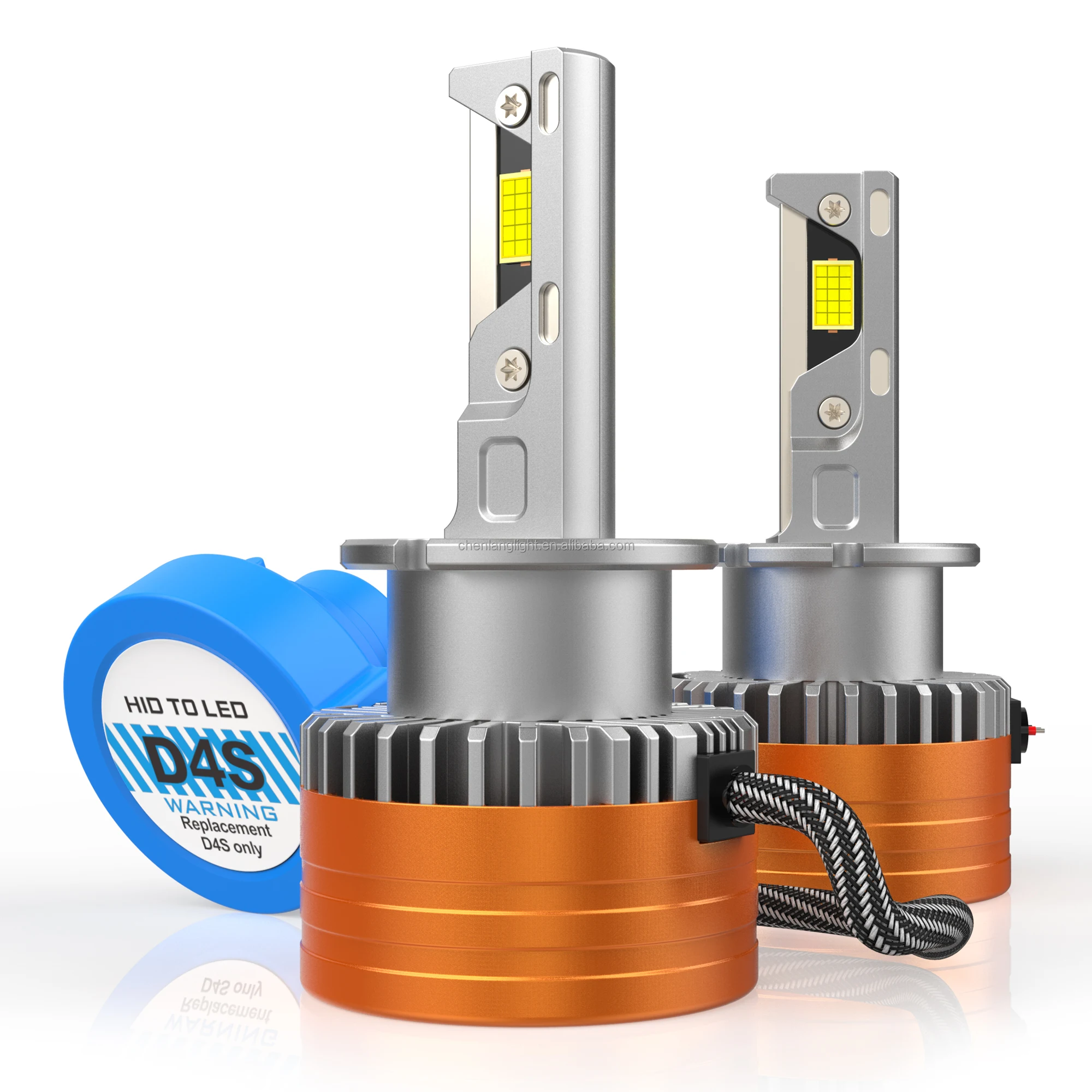 Mini LED headlight bulb for cars, CANBUS High Power D4 55W 6000K 12V 12000LM automotive lighting