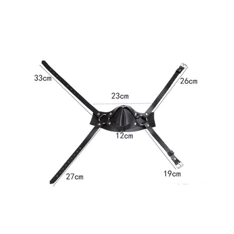 Adjustable Punk PU Leather Face Harness With Rivet O-ring Gothic Decorative Mask Couple Cosplay Party Games Costume Accessory