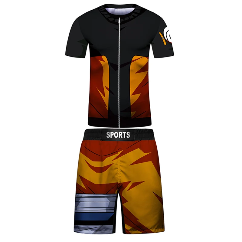 Rashguard Jiu Jitsu pour enfants, T-shirt et pantalon trempés, MMA déclinaison, ensemble de boxe, short muay-thaï pour garçon, vêtements de gym pour enfants, t-shirt de compression