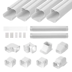 SucceBuy Mini Split Line Set Cover PVC Decorative Pipe Line Cover For Air Conditioner Easy to Install Paintable for Heat Pump