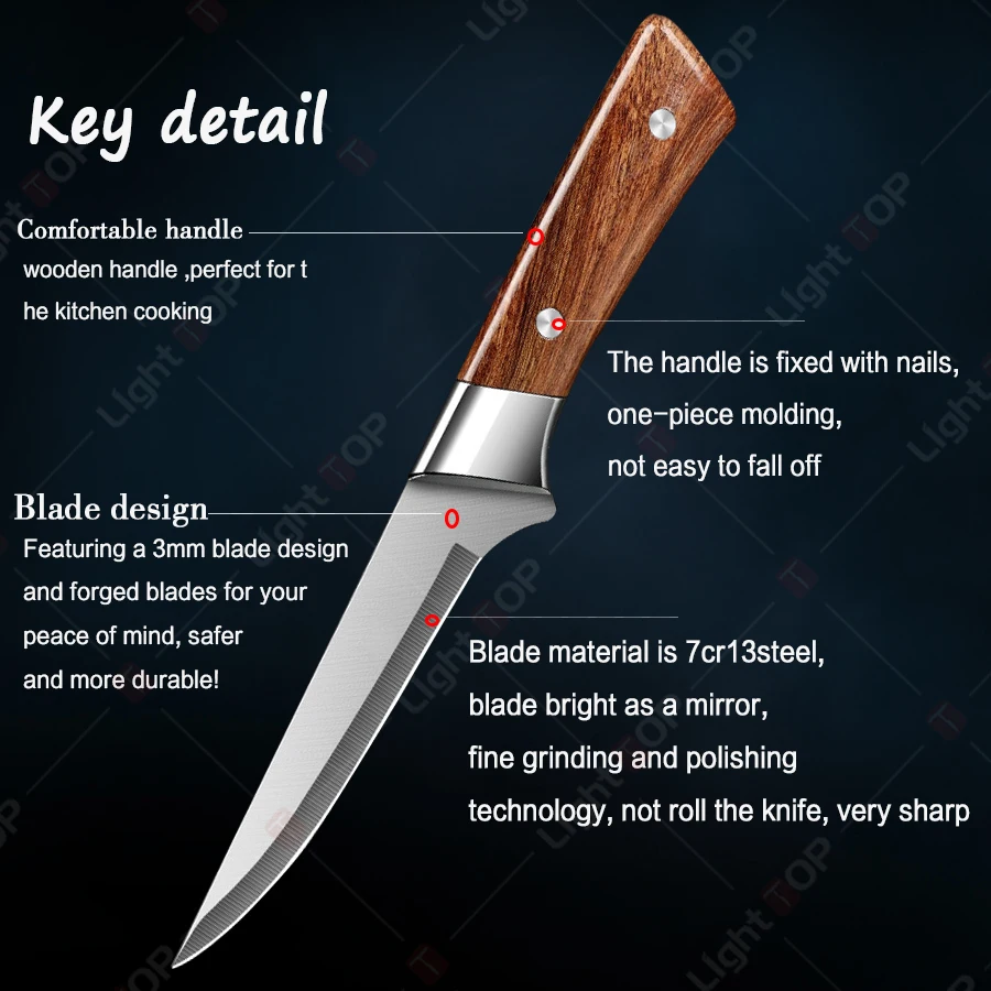 Professional Kitchen Knives Set 3pcs Chef Knife Sharp Fruit Slicing Vegetable Cutting Knife Kitchen Stainless Steel Boning Knife image 5