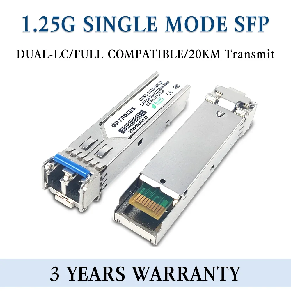 

OPTFOCUS 1.25G Duplex LC Optical Fiber Module 1310nm 20km SFP with Cisco/Mikrotik/Huawei GBIC