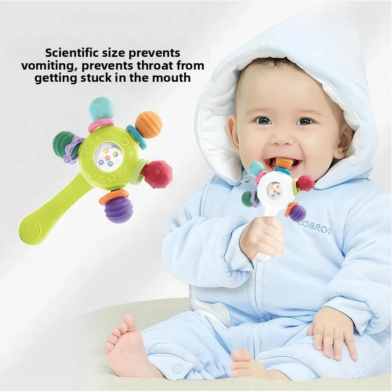 Baby siliconen bijtring ontwikkelingsspeelgoed 0 6 12 maanden sensorische rammelaar bijtring voor peuter handgreep speelgoed educatieve spelletjes