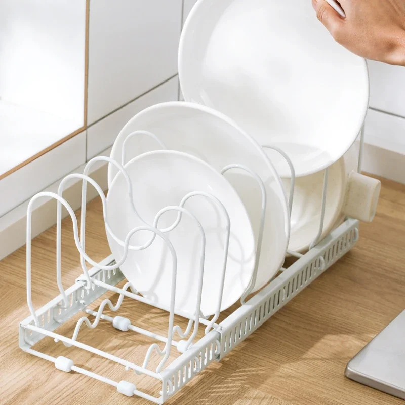 Multi Story Kitchen Utensil Storage Rack with Adjustable and Retractable Shelves Kitchen Storage Rack Cutting Board