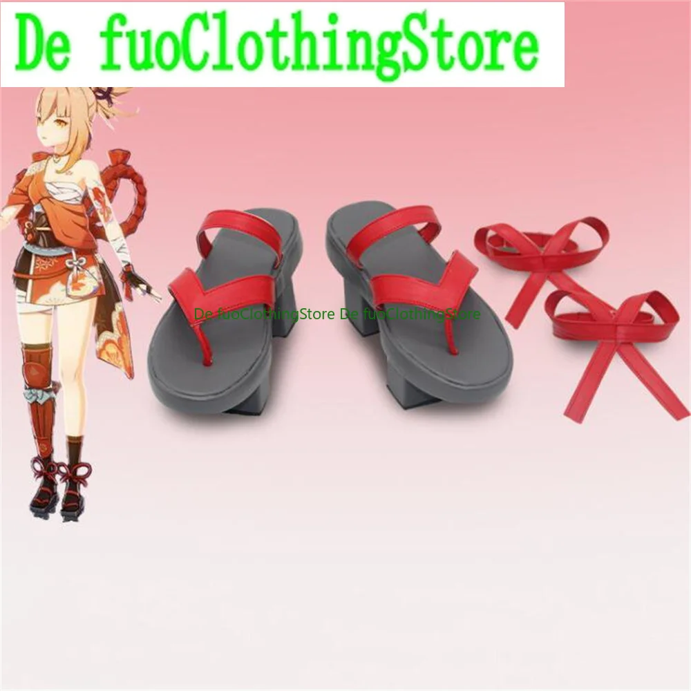 

Defuo Yoimiya Genshin Impact Обувь для косплея Сапоги Игра Аниме Хэллоуин Рождественская обувь Магазин