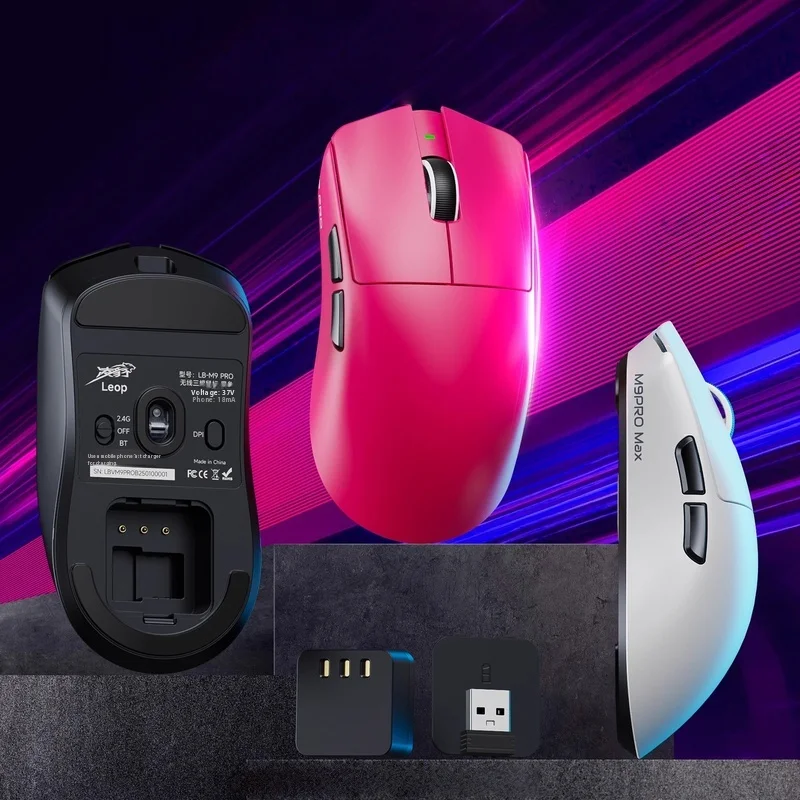

Authentic Lingpao M9 Replaceable Battery Mouse Promax Wireless Bluetooth Lightweight Gaming Office Computer Peripherals Gift
