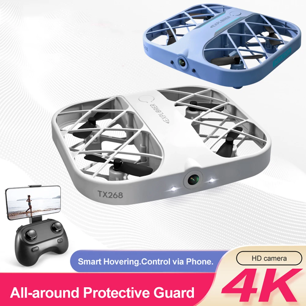 JJRC H107 Mini RC Drone WiFi FPV 4K HD Camera W/ All-around Protective Guard Altitude Hold Headless RC Quadcopter Drone Gift Toy