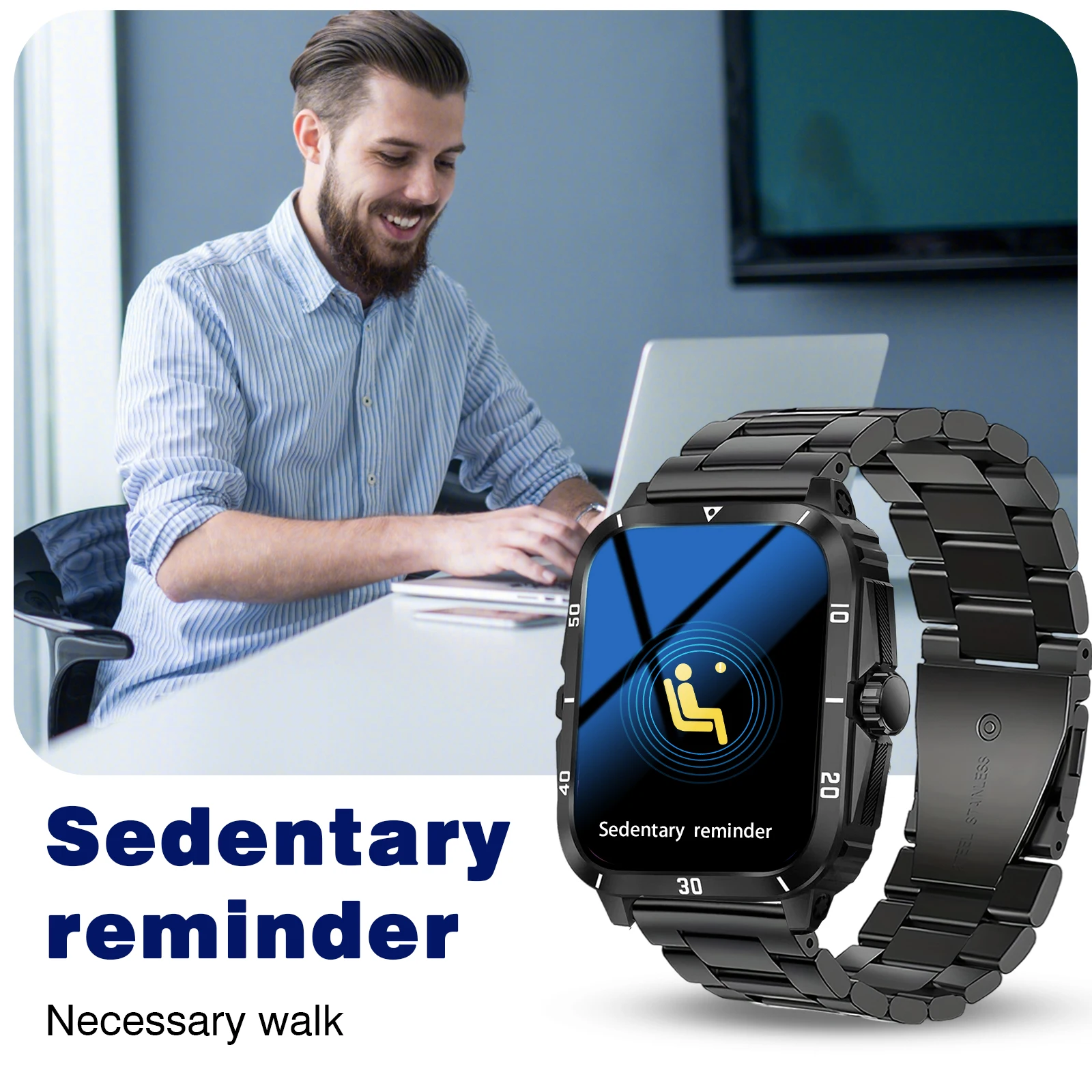 ساعة ذكية جديدة 2025، يمكن أن تصنيع واستقبال المكالمات وتذكير الرسائل وتشغيل الموسيقى، مناسبة لهواتف iPhone وAndroid