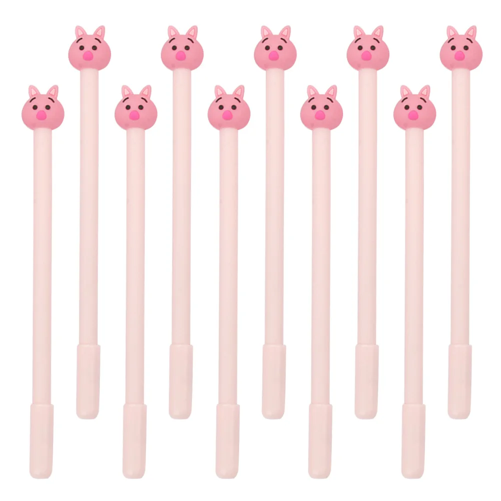 

10Pcs Cartoon Pig Gel Pens Pink White Fine Tip Smooth Ink for School Office Students Creative Writing Drawing Supplies