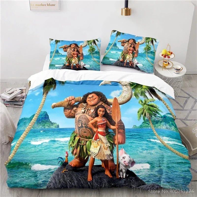  Cartoon Moana 3D Printed Duvet Cover Set HD Comforter Cover for Kids Bedding Sets Bedclothes Bedroom Decor