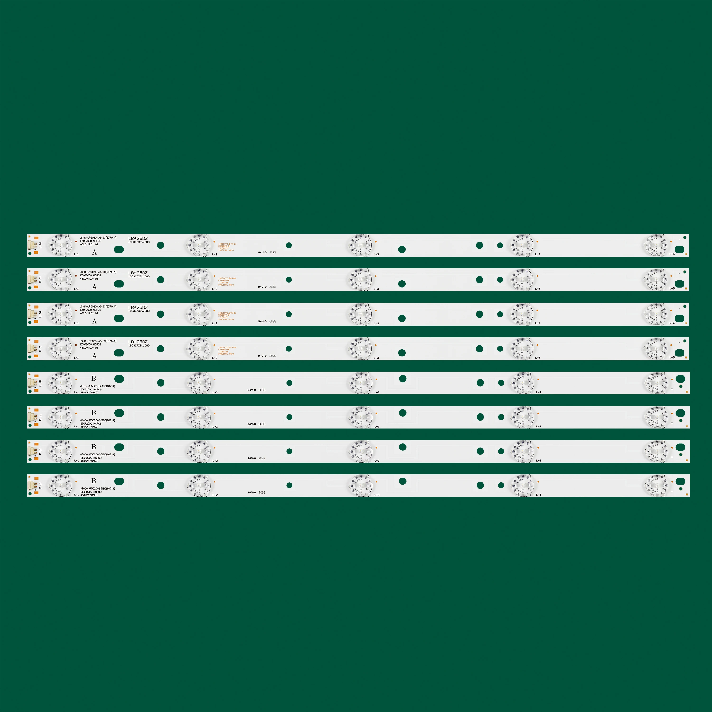 LED Strip 5LED For JS-D-JP5020-A51EC JS-D-JP5020-B51EC E50F2000 MCPCB D50-F2000 LED50FHDS MS-L0967-R MS-L0967-L R72-50D04-017-13