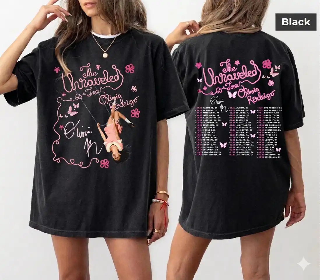 Olivia Rodrigo Konzert-Shirt Comfort Colors The Unraveled Tour 2026 T-Shirt – Detail 4