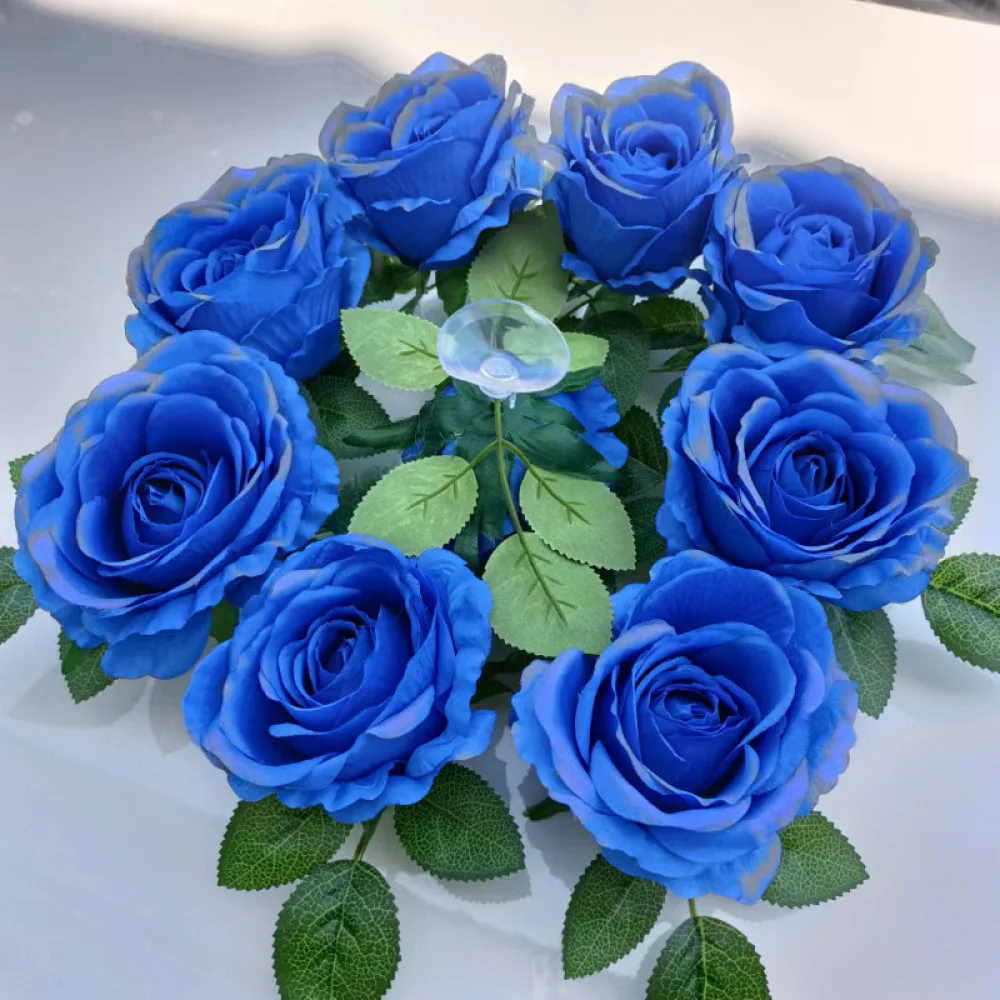 Magnetic Wedding Car Flower Decoration Simulation Floral Ornament Decorative Ribbons Alternative Safe Paint Protection