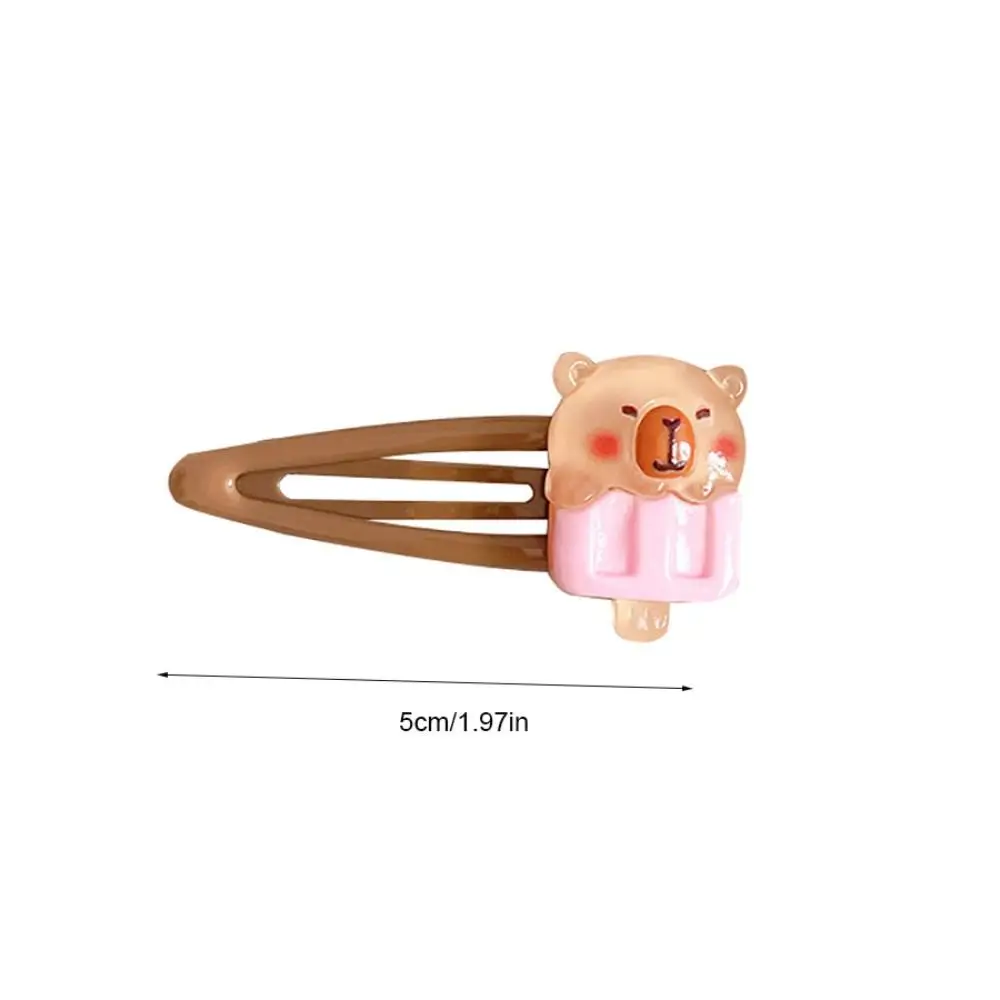 Cartoon Capybara Hair Clip Cute Korean Style Resin Animal Barrettes Hair Accessorie Hairpins Capybara Bang Clip Children