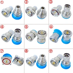 1Pcs L29 7/16 DIN To N Type Connector Din L19 To N Male Jack Female Plug 4hole Flange Water Proof RF Adapter Fast Delivery Brass