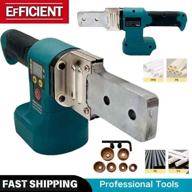 

Аккумуляторный аппарат для сварки труб Makita: беспроводной паяльник для PPR/PE, нагреватель для пластиковых труб, без батареи