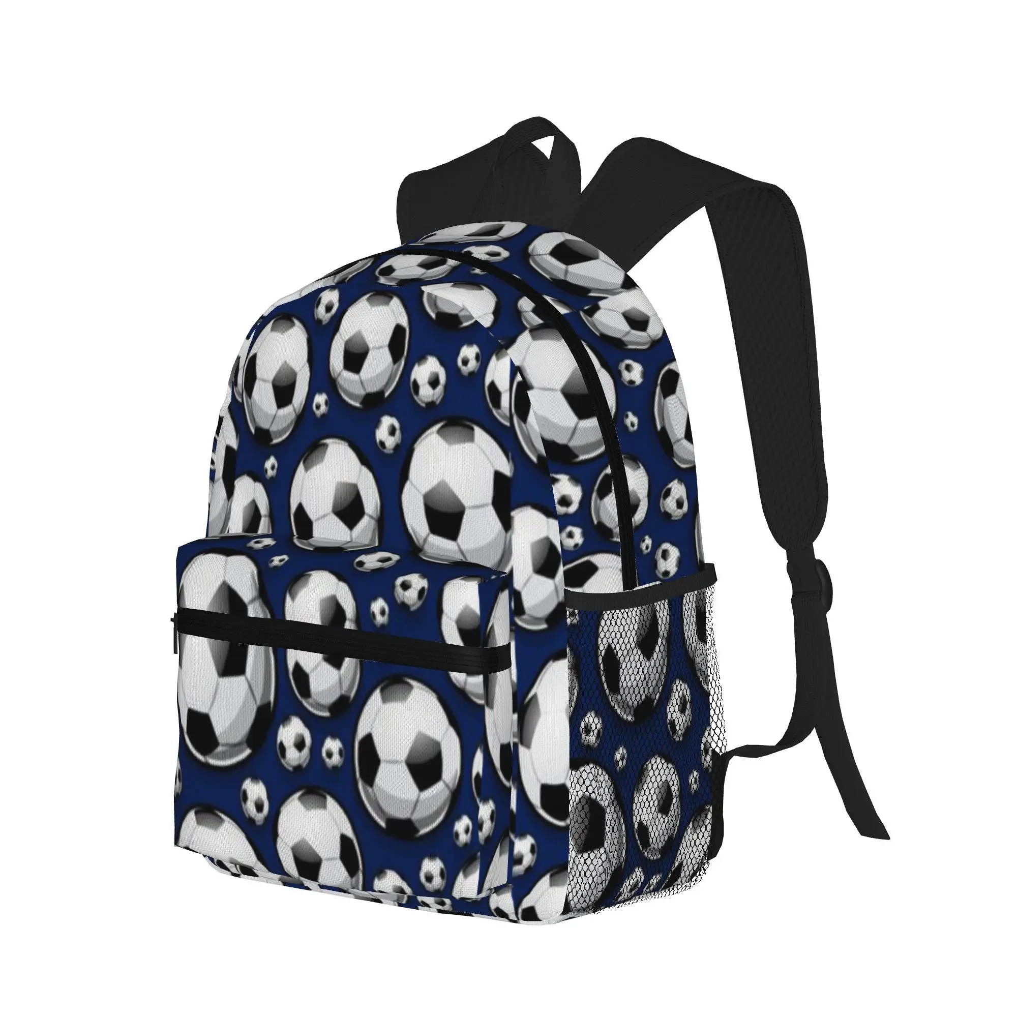 Soccer Ball Balls Pattern Blue Football Sport Sports  Casual Backpack for Students and Adults Female bags