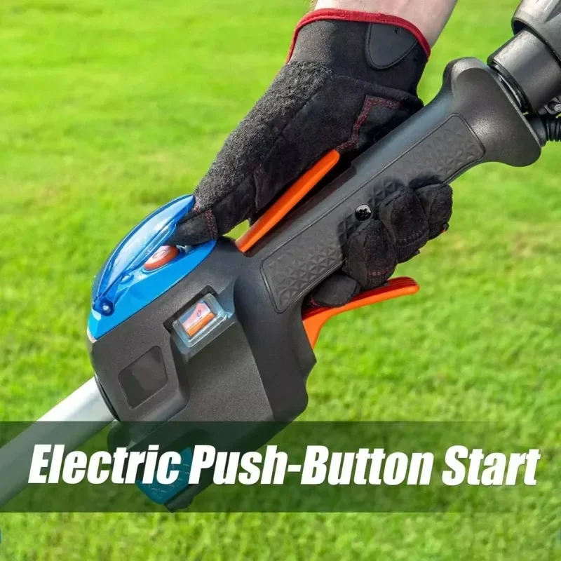 2026 Latest LawnMaster for Electric Start Grass Trimmer 25cc 2-Cycle 17 Inch No-Pull Starter NPTGSP2517A for Lawn Care