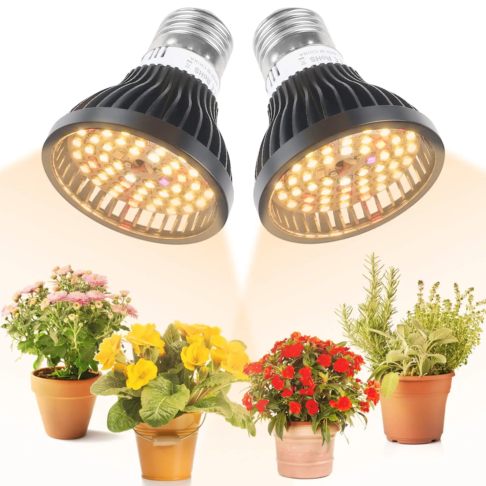 

2 Pack Sunlight Full Spectrum Light Bulb 40W E26/E27 Grow Lights for Indoor Plants Hydroponics Greenhouse Houseplants Vegetable