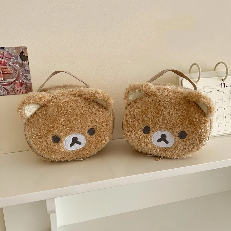 Cute cartoon bear cosmetic bag female large-capacity portable travel handheld wash storage bag bag bag image 3