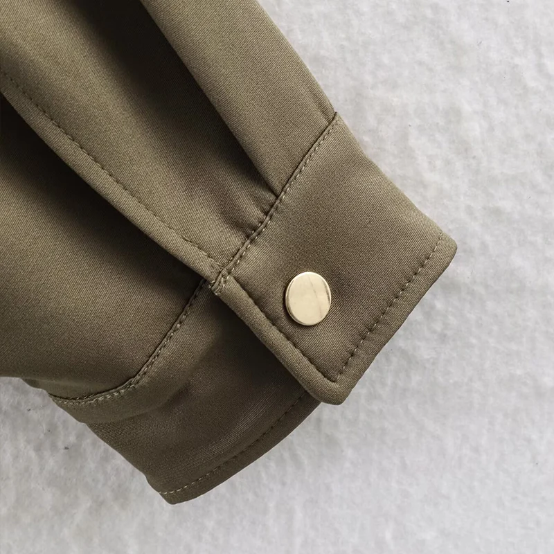 レディースターンダウンカラーワークウェアジャケットルーズヘムギャザーポケット付き秋冬カジュアル通勤ジャケット女性冬コート