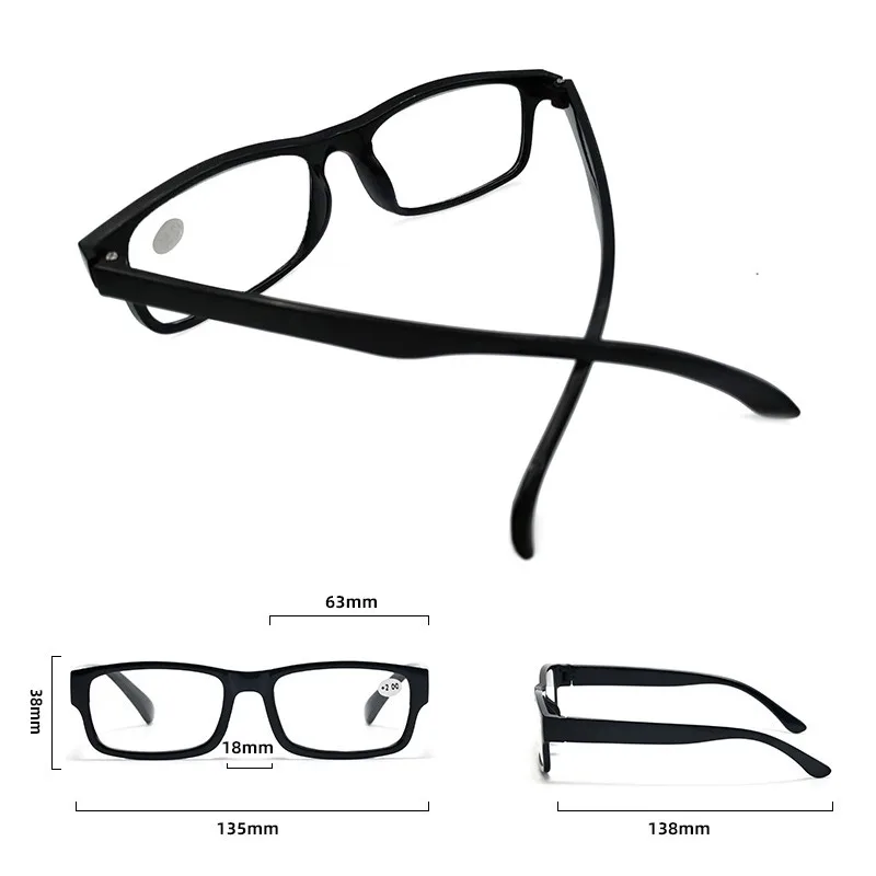 4Pcs Ultra-Light Reading Glasses Rectangle Frame Fashion Anti-Fatigue Eyeglasses for Elderly with Grade Lens Range +1.0 To +4.0